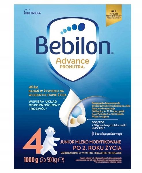 MLEKO BEBILON JUNIOR 4 z Pronutra-ADVANCE 1000g zdjęcie 1