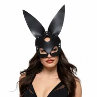 bedroom fantasies bold bunny mask czarna maska skorzana regulowana