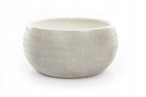 niska osłonka z ceramiki PORTO BOWL 27/13 biała niska doniczka ceramiczna na Arena.pl