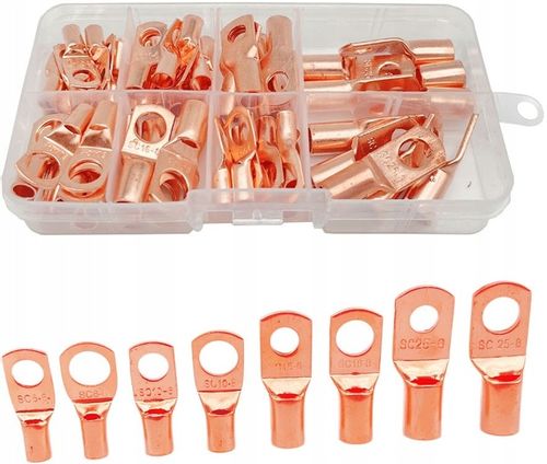 ZESTAW KONEKTORÓW OCZKOWYCH KONEKTOR OCZKOWY NIEIZOLOWANY M6 M8 MIEDŹIANYCH na Arena.pl