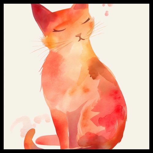 Plakat 40x40cm Akwarelowy Kot na Arena.pl