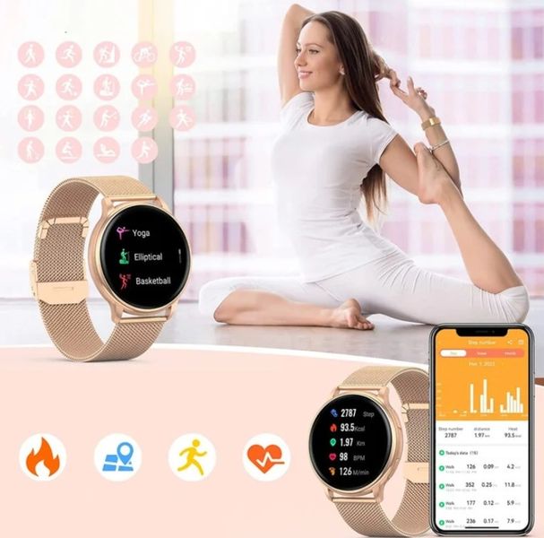 SMARTWATCH ZEGAREK DAMSKI DLA KOBIETY AMOLED ROZMOWY CIŚNIENIOMIERZ MENU PL zdjęcie 2