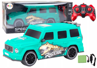 Auto Zdalnie Sterowane RC z Dinozaurem w Skali 110 Zielone Lean Toys Dzieci