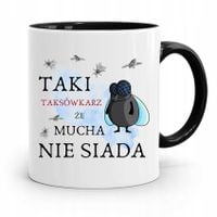 Kubek Czarny Dla Taksówkarza Mucha Nie Siada Z Nadrukiem Ze Zdjęciem
