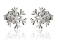 DELIKATNE SREBRNE KOLCZYKI WKRĘTKI PŁATEK ŚNIEGU ŚNIEŻYNKA SNOWFLAKE SREBRO