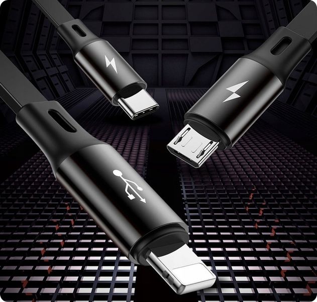 BASEUS MOCNY KABEL USB PRZEWÓD 3w1 do LIGHTNING MICRO TYP-C USB-C 3.5A 1.2M zdjęcie 12
