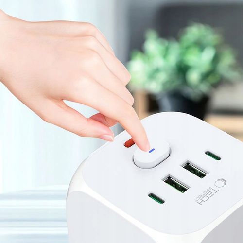 Listwa zasilająca, kostka 3x AC Schuko USB-A USB-C do gniazdka Tech-Protect na Arena.pl