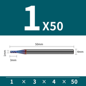 Frez  4-Ostrzowy NaCo4 | VHM Rozmiar: Ø3.5x10x4Dx50L