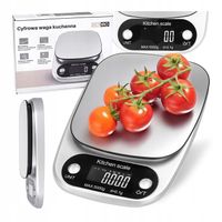 Waga kuchenna elektroniczna do 5kg precyzyjna 1g cyfrowa srebrna