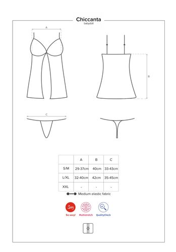 komplet koszulka babydoll stringi obsessive l/xl na Arena.pl