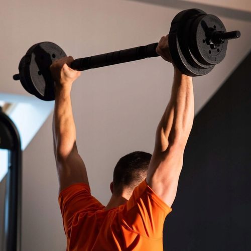 Hantle regulowane bitumiczne zestaw hantli ćwiczeń 2x15kg gryf+ kettle 30kg na Arena.pl