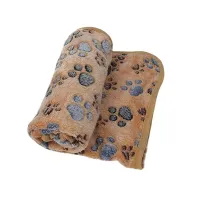 Miękkie puszyste kocyk dla zwierząt domowych uroczy wzór kreskówki mata dla – Coffee / M - 76×52 cm