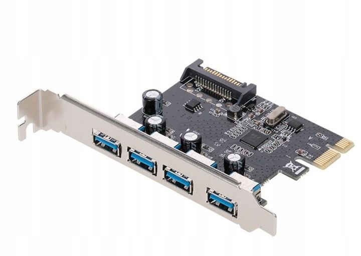 Kontroler Adapter Karta PCI-E 1x na 4x USB 3.0 zdjęcie 1