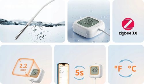 Sonoff SNZB-02LD Termometr Zigbee z sondą 1.5m IP65 wyświetlacz LCD na Arena.pl
