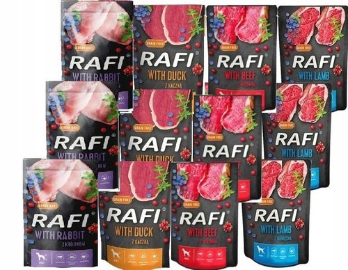DOLINA NOTECI Rafi Mokra Karma dla Psa SASZETKA ZESTAW MIX SMAKÓW 12x500G na Arena.pl
