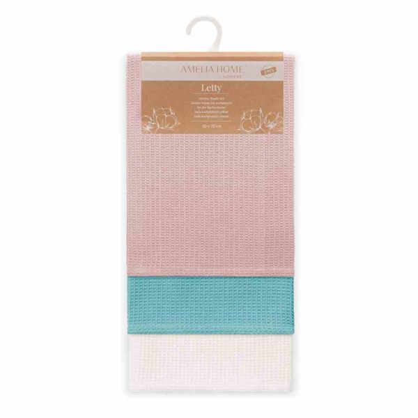 KIT/AH/LETTY/WAFFLE/TURQ&PINKS/3PACK/50X70 zdjęcie 3