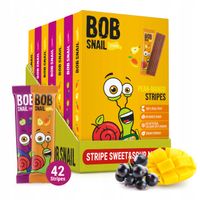 BOB SNAIL Paski Owocowe MIX Smaków MANGO CZARNA PORZECZKA 588 g 42 szt