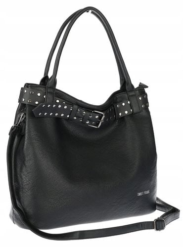 Torebka Damska Shopper worek modna duża torba A4 na Ramię 6866 Czarna na Arena.pl