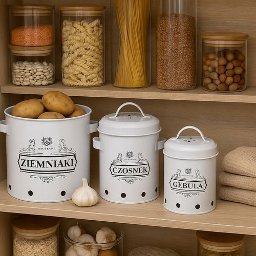 POJEMNIKI NA ŻYWNOŚĆ CZOSNEK CEBULA ZIEMNIAKI ZESTAW POJEMNIKÓW na Arena.pl