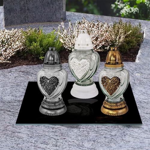 SZKLANA PODSTAWKA POD ZNICZE Z DEDYKACJĄ 25x25cm Czerń 486e na Arena.pl