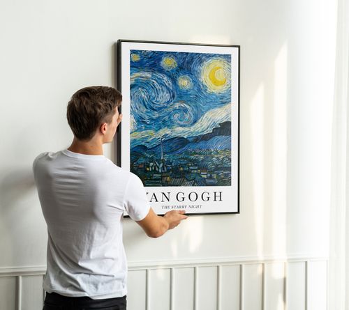 Plakat Van Gogh starry night 40x50 cm w czarnej ramie na Arena.pl