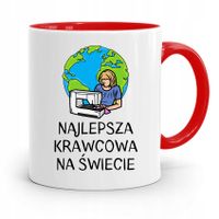 Kubek Czerwony Krawca Krawcowej Najlepsza Na Z Nadrukiem Ze Zdjęciem