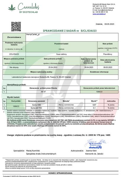 Susz konopny CBD | AK 47 | HOLENDER | 5g zdjęcie 5