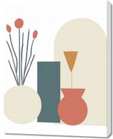 Obraz 70x90cm Kremowe Wazony