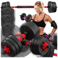 REGULOWANE HANTLE BITUMICZNE 2 x 10kg SZTANGA GRYF HANTELKI CIĘŻARKI 20KG