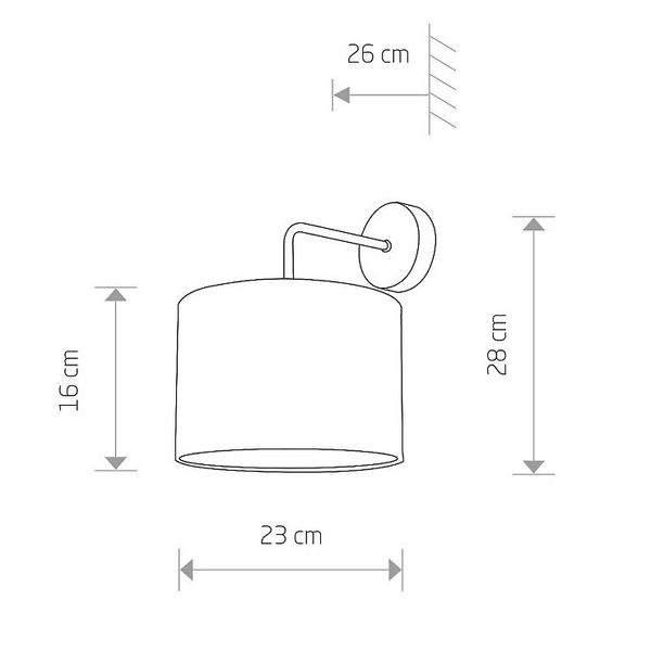 Okrągły kinkiet abażurowy Alice 9084 do sypialni czarny złoty zdjęcie 3