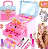 ZESTAW DO MAKIJAŻU Z KOSMETYKAMI KUFEREK SZKATUŁKA LUSTRO SPA