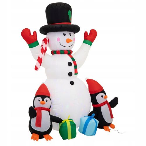 FIGURA ŚWIETLNA BAŁWAN ŚWIECĄCY DUŻY pompowany LED 180CM DMUCHANY XL LED na Arena.pl