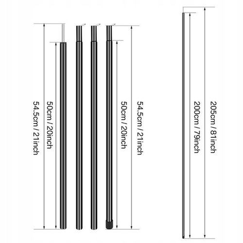 2X 2M TYCZKI NAMIOTOWE TELESKOPOWY REGULOWANY TYCZKA DO BALDACHIMU na Arena.pl