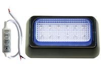 Lampa 12 LED 10x6 cm niebieska + sterownik 12v 24v ostrzegawcza kogut
