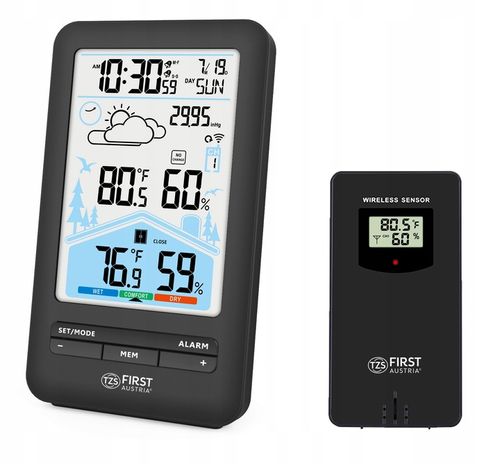 Bezprzewodowa stacja pogody ZEGAR HIGROMETR FIRST AUSTRIA na Arena.pl