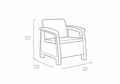 MEBLE OGRODOWE CORFU SET ZESTAW TECHNORATTAN. BRĄZ na Arena.pl