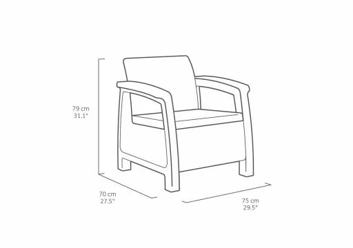 MEBLE OGRODOWE CORFU SET ZESTAW TECHNORATTAN. BRĄZ zdjęcie 2