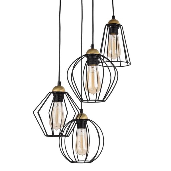 Zwisająca lampa kaskada Galaxy 2713 TK Lighting loftowa metalowa czarna zdjęcie 1