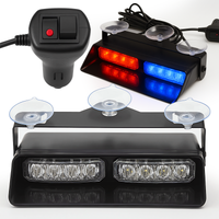 LAMPA STROBOSKOP NIEBIESKO CZERWONY NA SZYBĘ PRZYSSAWKI 12V LED STROBOSKOPY