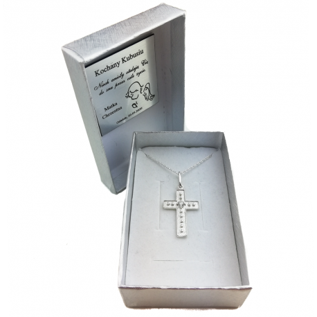 SREBRNY KRZYŻYK OZDOBNY Z CYRKONIĄ SREBRO PRÓBY 925 DOSTĘPNY W RÓŻNYCH KOLORACH na Arena.pl