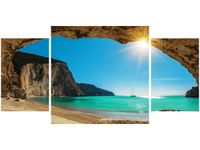 80X40CM OBRAZ EGZOTYCZNA TROPIKALNA PLAŻA PORTO KATSIKI TRÓJ OBRAZ