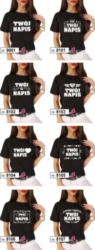 KOSZULKA DAMSKA BLUZKA BAWEŁNIANA T-SHIRT Z TWOIM WŁASNYM NADRUKIEM NAPISEM na Arena.pl