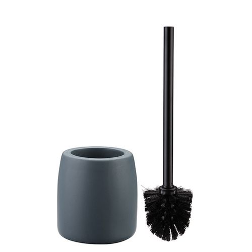 Szczotka WC z ceramicznym pojemnikiem niebieska matowa loftowy styl na Arena.pl