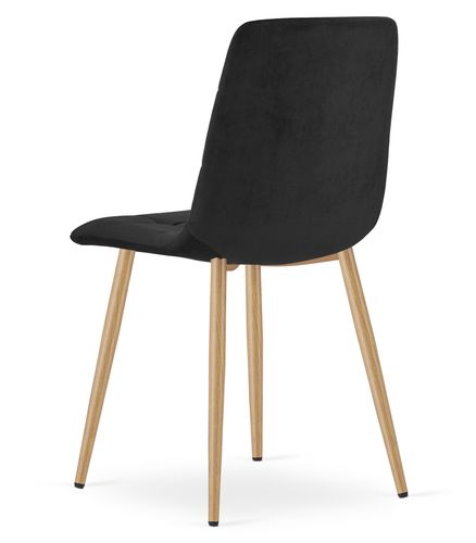 Krzesło KARA - czarny aksamit / nogi kolor drewna x 2 na Arena.pl