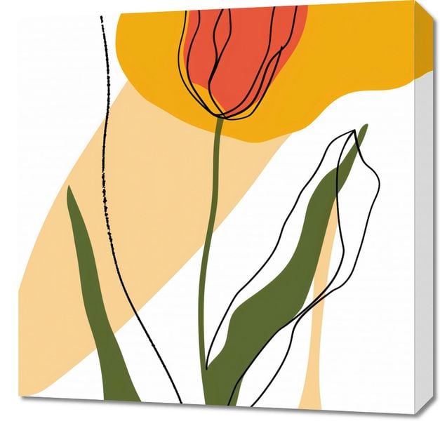 Obraz 60x60cm Przerysowany Tulipan zdjęcie 1