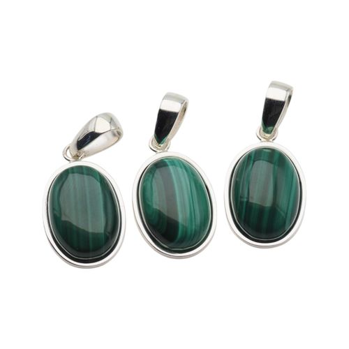 Zawieszka z owalnym malachitem w srebrze na Arena.pl
