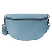 duża saszetka skórzana typu nerka wielofunkcyjna szara