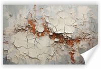 Fototapeta PREMIUM STRUKTURA ZMYWALANA ceglasta ściana, popękany tynk