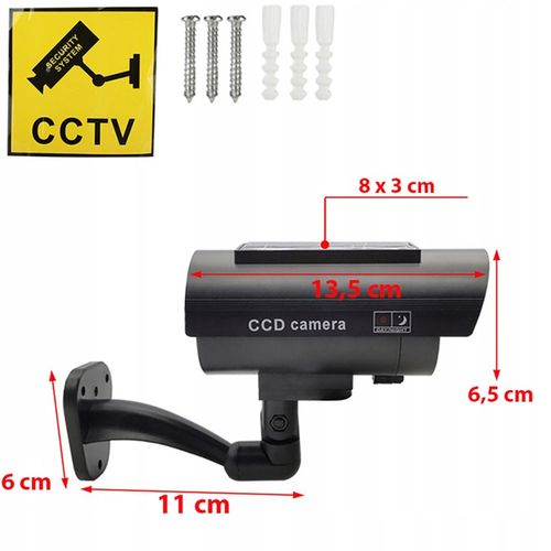 ATRAPA KAMERY CCTV SOLARNA MONITORING KAMERA MIGAJĄCA DIODA LED NA ŚCIANĘ na Arena.pl