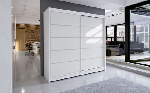 Szafa przesuwna Talin IV 180cm - pojemna garderoba - BIAŁY na Arena.pl